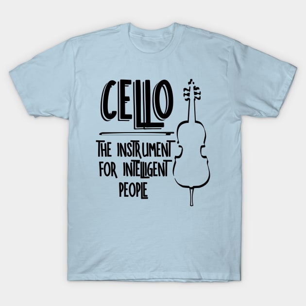 Intelligent Cellist Line Drawing T-Shirt by Barthol Graphics